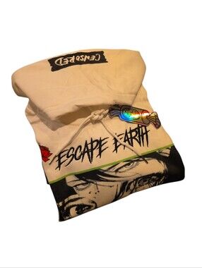 Sugarhill Escape Earth Skull Graphic Hoodie White - 3XL